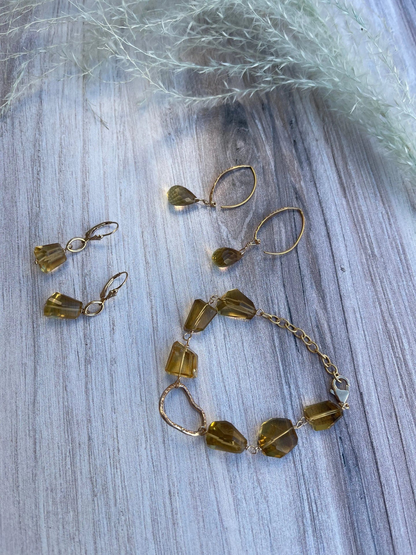 Whiskey Quartz 14K Gold Fill Bracelet Liv & B Designs
